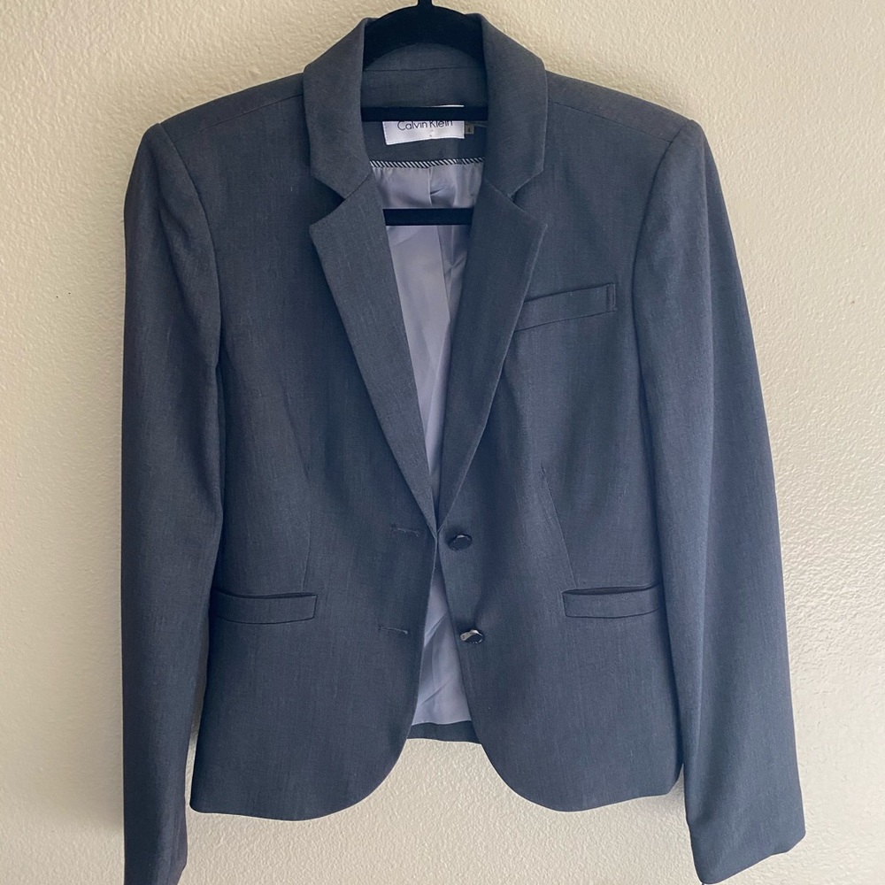 Charcoal color blazer Calvin Klein size 4 new